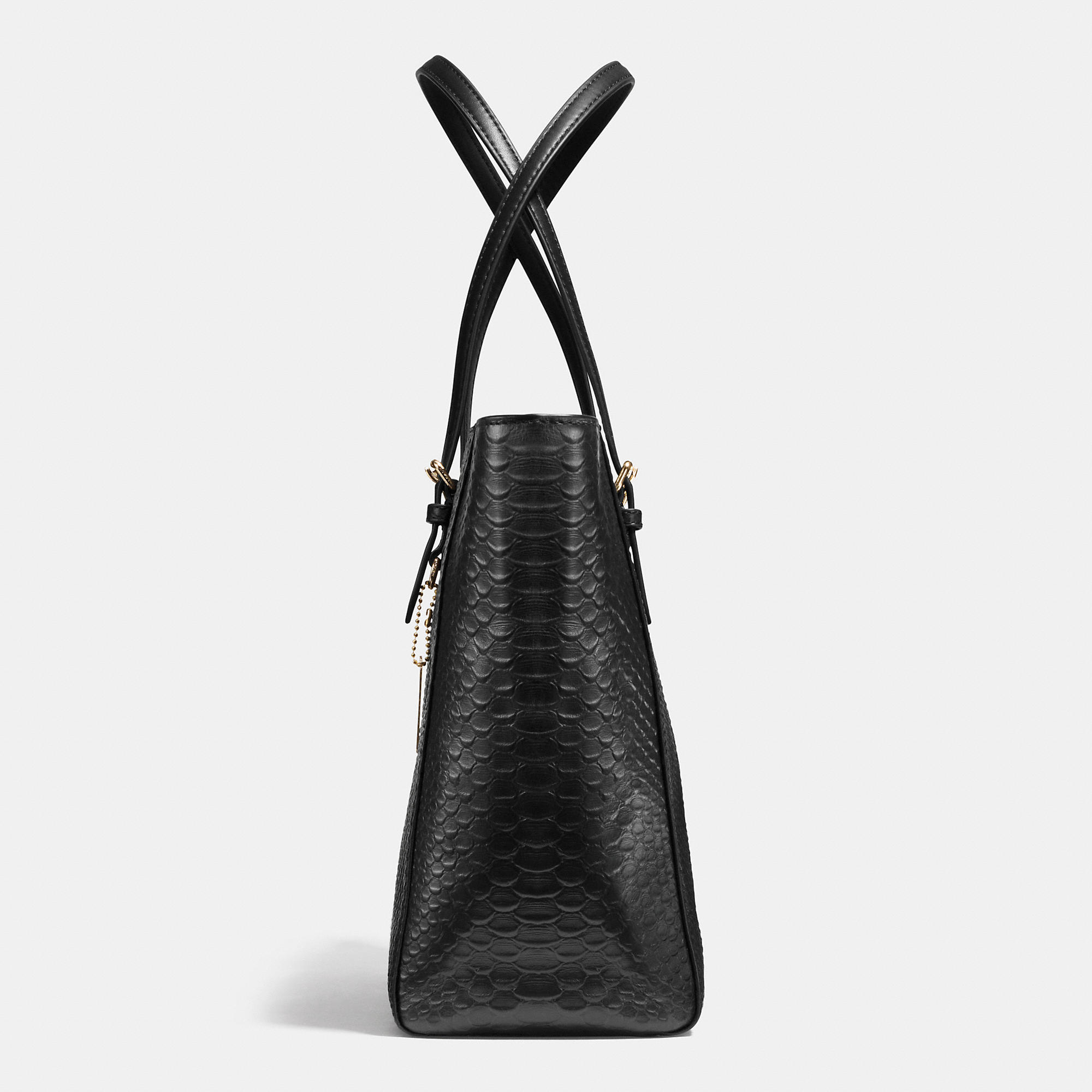 Luxury Handbags Coach Turnlock Tote In Snake Embossed Leather | Women